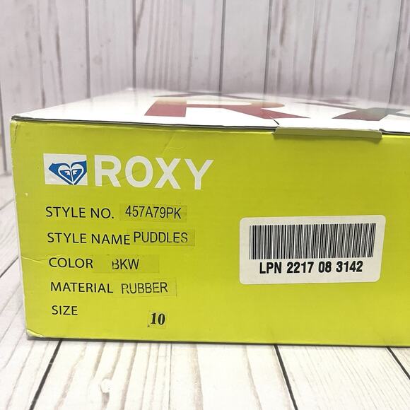 New in Box Roxy Puddles Rain Boots Text Print Size 10 - Picture 12 of 13